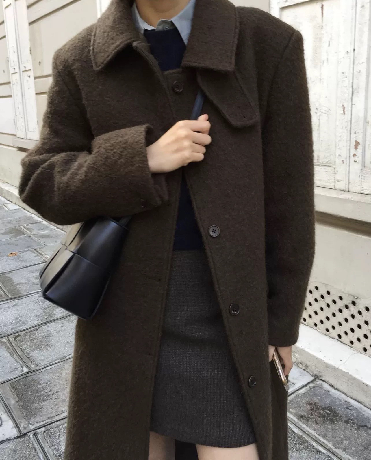 现货overtake韩国东大门2025秋冬新款女装时尚百搭长款羊驼大衣