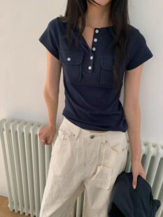 tempting韩国东大门现货2026春新款女装圆领短袖T恤女宽松打底衫
