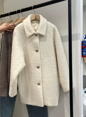 现货 jinsim2025秋冬东大门新款羊毛羊驼毛大衣外套