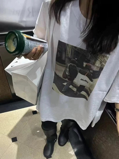 加厚T恤 东大门blair2024秋冬洋气宽松印花短袖 现货 包邮