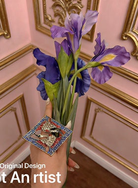 海外订单个性小众法式中国东方美学魅力精美双鹤奢华满钻夸张戒指