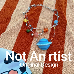 Y2K甜辣风土星项链太阳系星球多层锁骨链辣妹穿搭氛围感项链小众