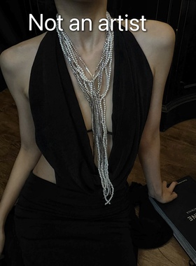 25s新款华丽答谢会晚宴个性水钻慵懒风不规则叠戴多层项链外搭链