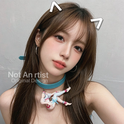 亚文化小众设计choker 二次元立体手办吊坠辣妹皮质颈圈锁骨链
