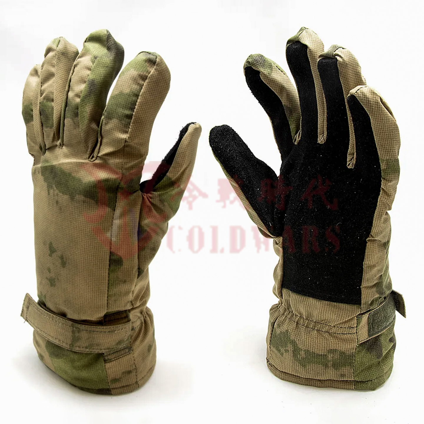 俄军废墟迷彩冬季双层防寒手套