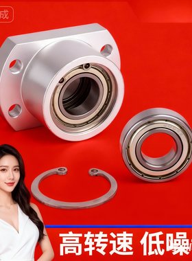 轴承座组件双切边法兰带扣环双轴承铝合金材质BACB6800ZZ BFP23