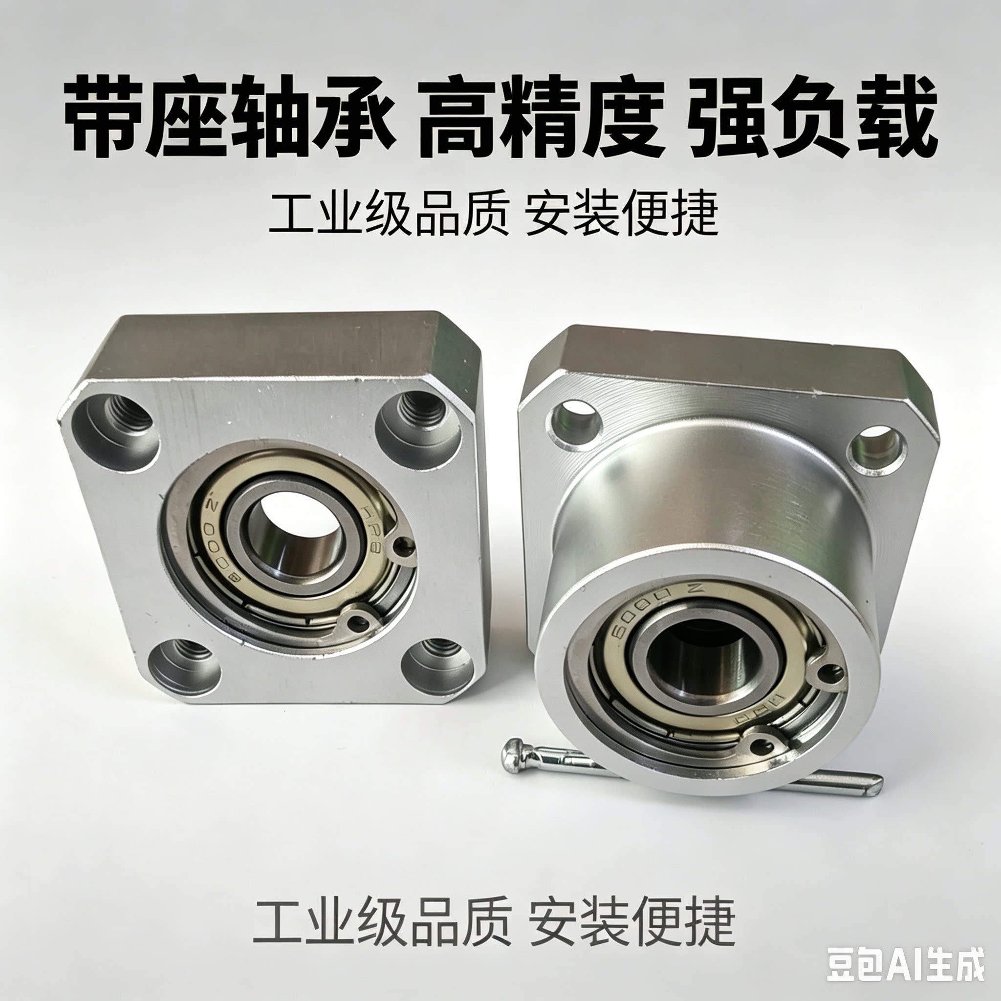 轴承座组件四方法兰带扣环单轴承双轴承座轴支撑座BFP BGRBB6002图片
