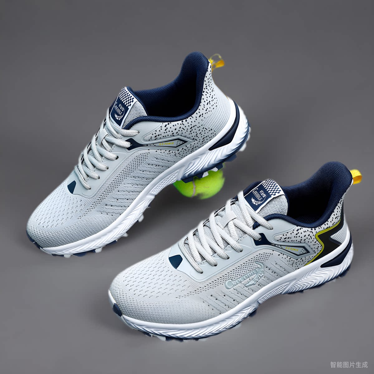 鳄鱼恤运动休闲男鞋春秋新款透气轻便减震防滑耐磨运动鞋健步鞋