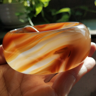 玛瑙印象 精品天然巴西老花料玛瑙手镯 凤凰于飞翙翙其羽 61包邮