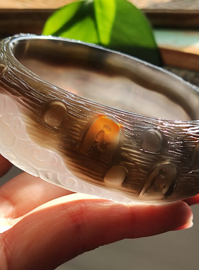 玛瑙印象 万佛朝宗 天然巴西老料玛瑙手镯 大师高工 意境景观镯59