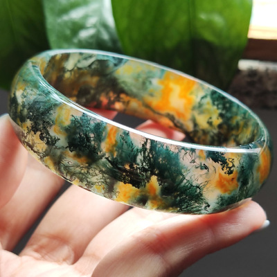 纯天然阜新红油水草玛瑙手镯 高品质收藏级高冰红油 水草飘逸58