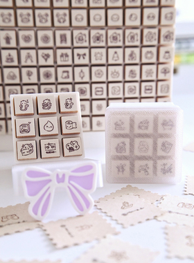 【Bring Q】原创/木质印章/可爱迷你印泥印章手帐M5活页打卡日常