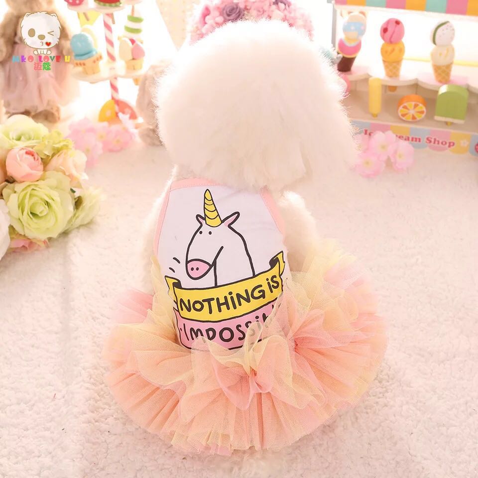Áo khoác lông chó siêu nhỏ mùa xuân và mùa hè mỏng cotton mới công chúa ren váy nhỏ Teddy Yorkshire teacup quần áo - Quần áo & phụ kiện thú cưng 	quần áo dành cho mèo