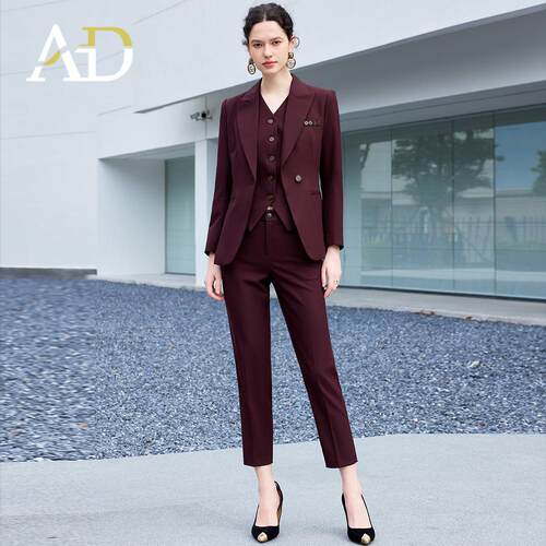 AD安可拉红西装套装高级感职业装