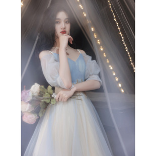 甜美小礼服裙2022春季新款闺蜜聚会超仙气质短款姐妹裙宴会小礼服