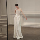 法式 轻婚纱气质珍珠晨袍迎宾出门纱订婚连衣裙鱼尾小众宴会晚礼服