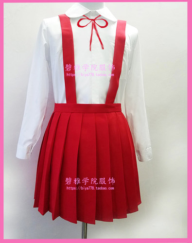 学生半身裙小丸子背带裙百褶短裙