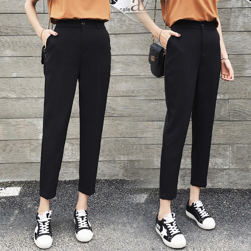 高腰九分裤常规款春夏宽松休闲