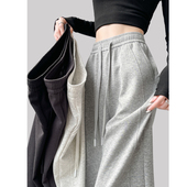 女2025新款 韩版 高腰显瘦直筒窄版 香蕉梧桐裤 春秋小个子运动阔腿裤