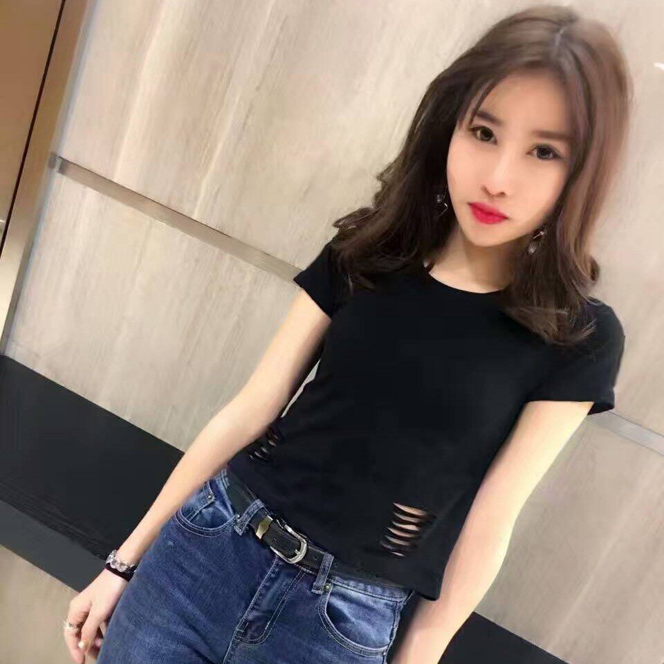 夏超短上衣女装韩版修身百搭露背短袖T恤短款露脐短装显瘦学生。|ruв категории Женская одежда, футболка - от Buy2taobao.com для оказания профессиональной услуги покупки агента Taobao