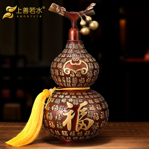 招财客厅葫芦摆件上善若水