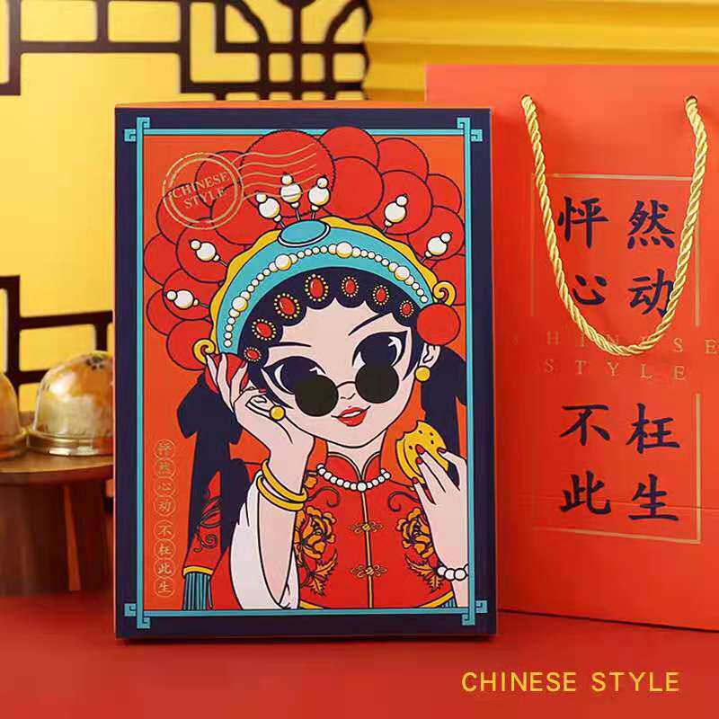 国潮中秋月饼礼盒6粒蛋黄酥包装盒创意手提雪花酥牛轧饼盒子现货