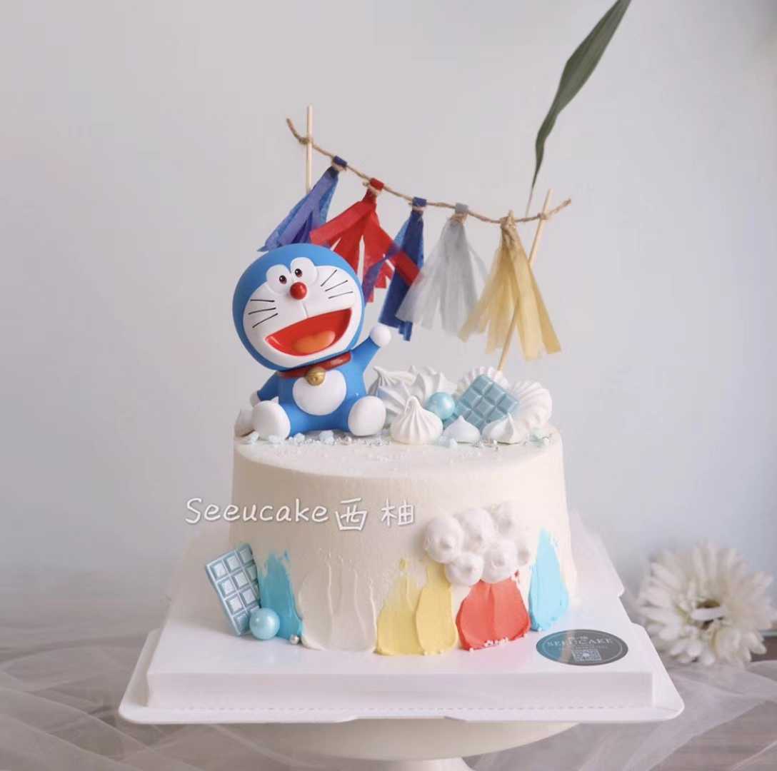 小号机器猫公仔动漫礼品车载摆件