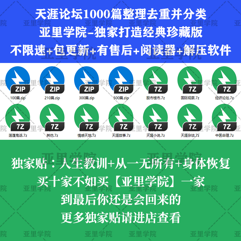 天涯神贴合集kk大神房产开智合集1000篇灵草灵宠大鹏去水印精选全-封面