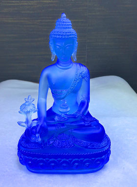 古法琉璃8寸药师佛佛像摆件工艺品藏传家居家用佛堂寺院供奉神像