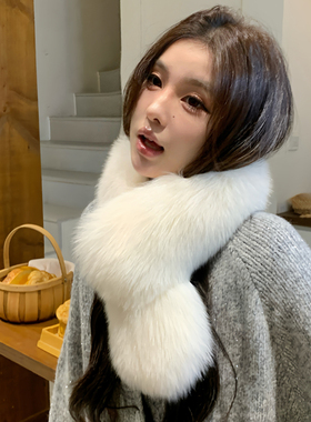 Softopia2026新款兔毛围巾皮草围脖保暖女冬百搭网红围脖护颈两用