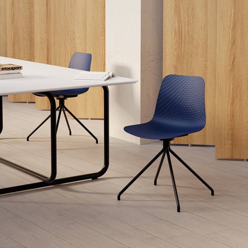 森川家具塑料靠背椅洽谈会客会议椅职员办公椅书房学生学习电脑椅