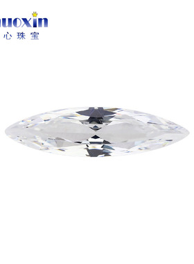 马眼形白色锆石合成立方氧化锆裸石 树叶橄榄形CZ透明特殊尺寸
