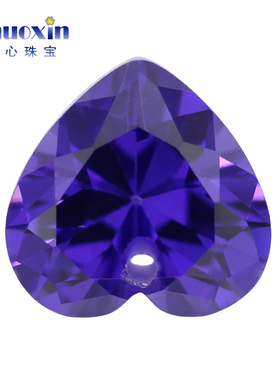 心形中间单孔紫蓝色锆石