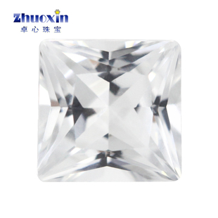 公主方天然白托帕石尖底裸石 天然白黄玉宝石正方直角形镶嵌配石