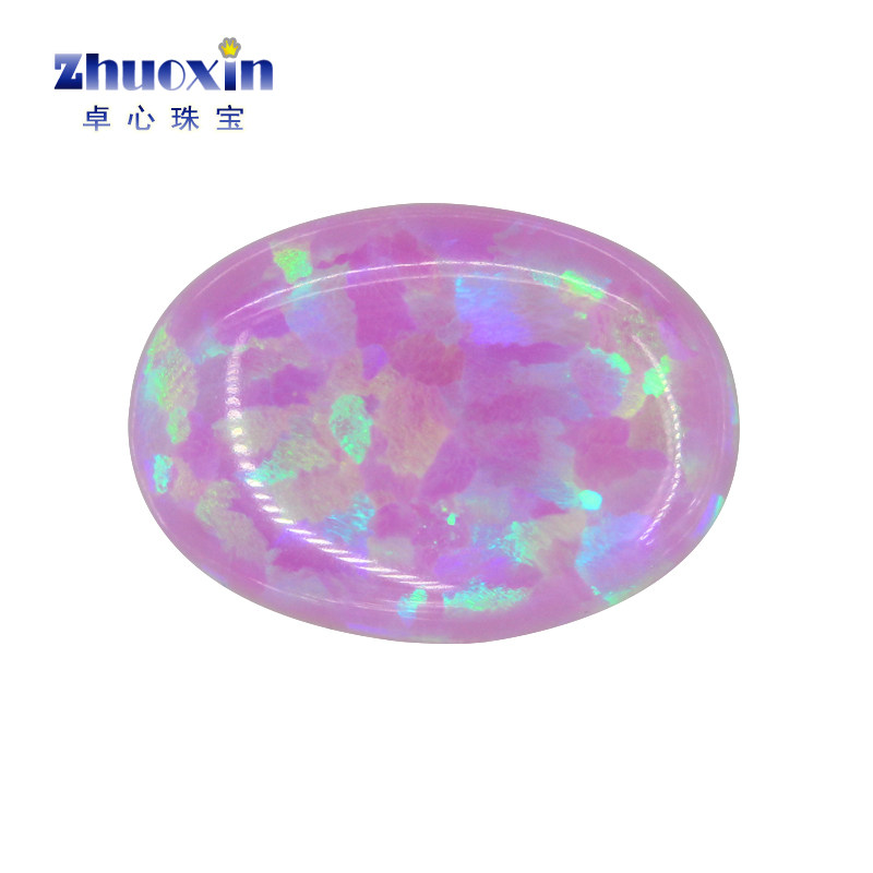 蛋形平底素面人造澳宝椭圆形宝石 欧泊紫色系opal镶嵌主石op10