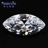 马眼形白色锆石合成立方氧化锆裸石 树叶橄榄形CZ宝石透明宝石DIY