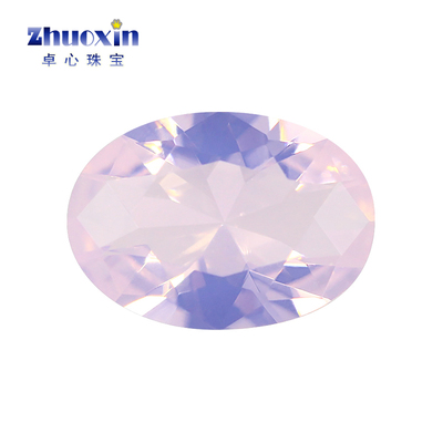 蛋形浅粉蛋白玻璃尖底裸石