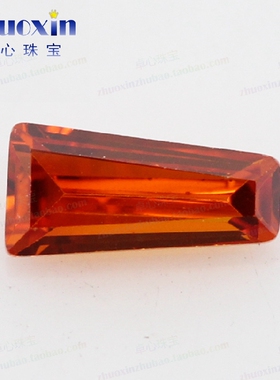 梯方桔红色人造锆石尖底裸石 梯形橘红手表首饰品镶嵌美甲5-8.0mm