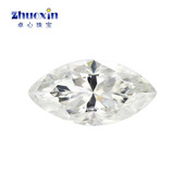 正品 马眼莫桑石裸钻石树叶形戒面 美国进口合碳硅石d色珠宝主石