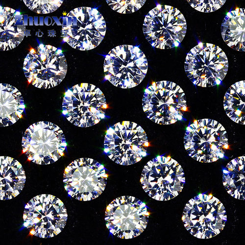 锆石卓心珠宝圆形裸石白色透明