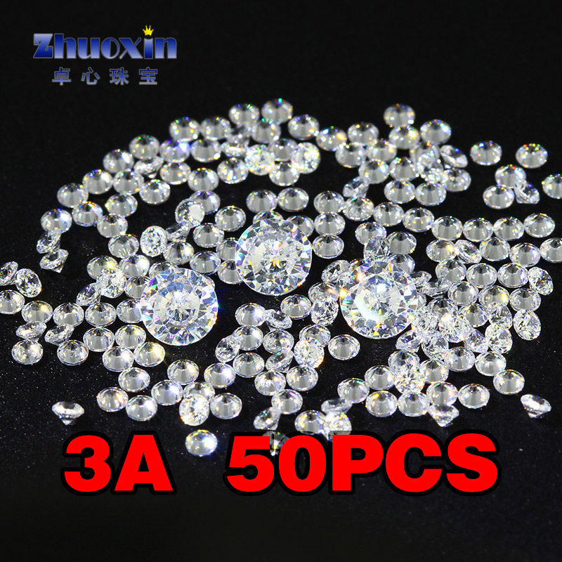 3A白色圆形锆石裸石小碎钻  透明色CZ戒指手表饰品镶嵌0.8~2.8mm