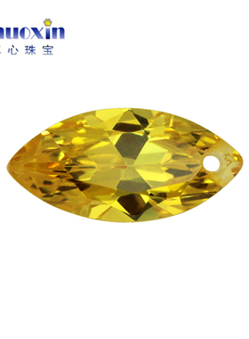 金黄色马眼树叶形镶嵌裸石