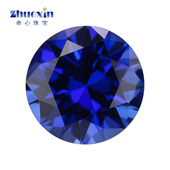 圆形34 实验室生长培育合成皇家蓝宝石主石钻 蓝刚玉裸石戒面裸石