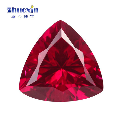 diy肥三角红刚玉散珠合成红宝石