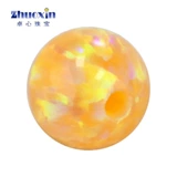 Желтое украшение-шарик, драгоценный камень, сферические синтезированные бусины, со сквозным отверстием