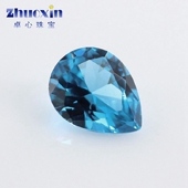 梨形120 蓝尖晶石海蓝色宝石裸石 天空蓝水滴形裸钻首饰主石镶嵌