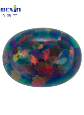 蛋形平底素面人造澳宝OPAL 红色系椭圆形欧泊石宝石裸石镶嵌OP29