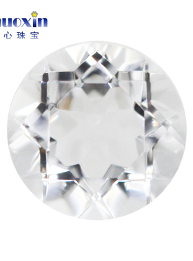 天然白色水晶裸石圆形尖底宝石 白色透明白水晶饰品配石0.8~12mm