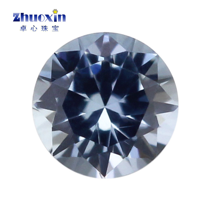圆形192#灰色纳米宝石裸石合成宝石 尖底宝石戒指项链补钻小钻DIY