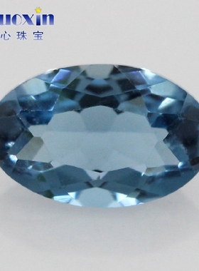 蛋形天然伦敦蓝托帕石裸石戒面 旦形椭圆形原石彩色黄玉彩宝DIY